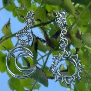 Sun and moon earrings for women